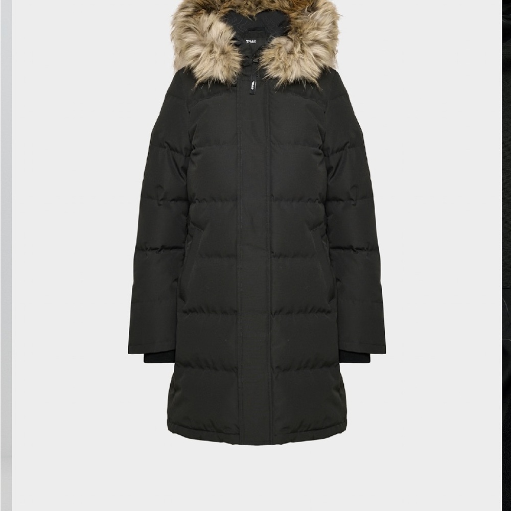 TNA Black Powder Parka with Faux Fur Trim
